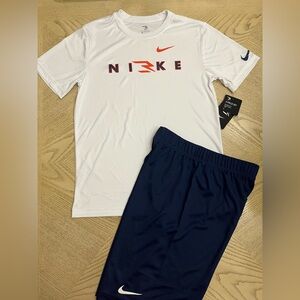 *BUNDLE* Boys Nike 3BRAND SHORT Sleeve Tee & Shorts Size L